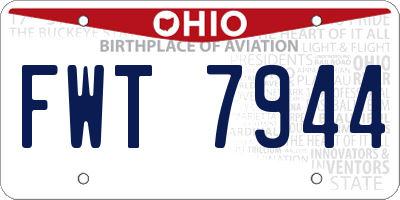OH license plate FWT7944