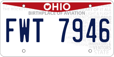 OH license plate FWT7946