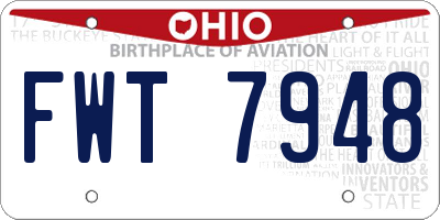 OH license plate FWT7948