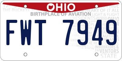 OH license plate FWT7949