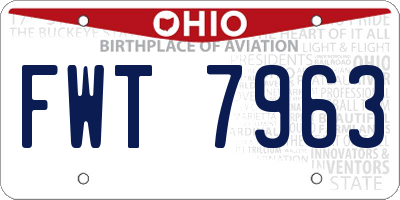 OH license plate FWT7963