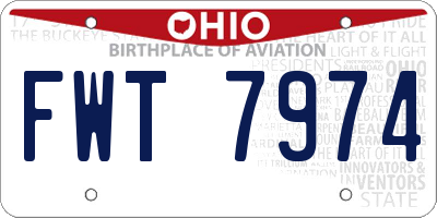 OH license plate FWT7974