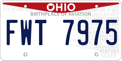 OH license plate FWT7975
