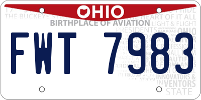 OH license plate FWT7983