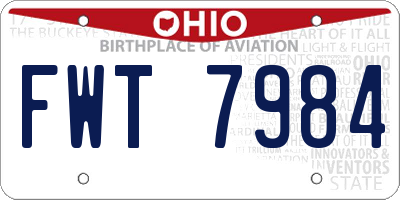 OH license plate FWT7984
