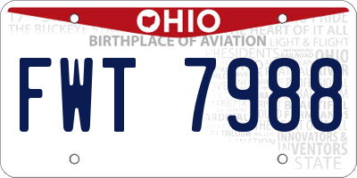 OH license plate FWT7988