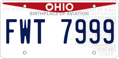 OH license plate FWT7999