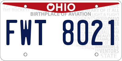 OH license plate FWT8021