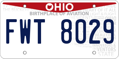 OH license plate FWT8029