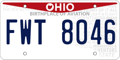 OH license plate FWT8046