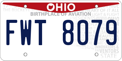 OH license plate FWT8079