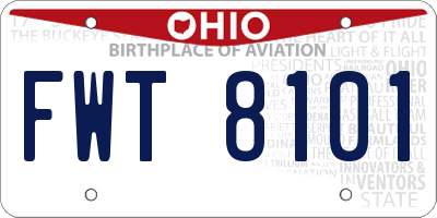 OH license plate FWT8101