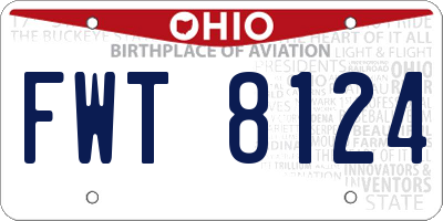 OH license plate FWT8124