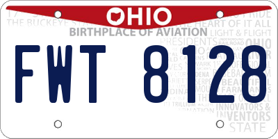 OH license plate FWT8128