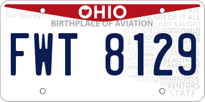OH license plate FWT8129