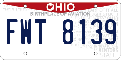 OH license plate FWT8139