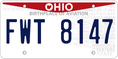 OH license plate FWT8147