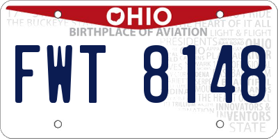 OH license plate FWT8148