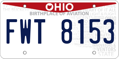 OH license plate FWT8153