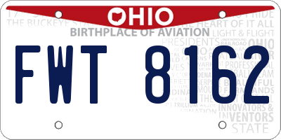 OH license plate FWT8162