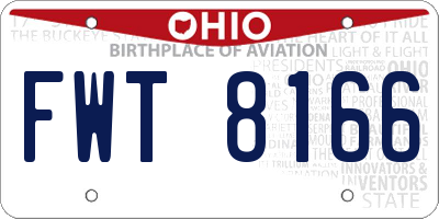 OH license plate FWT8166