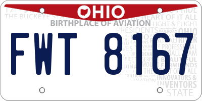 OH license plate FWT8167