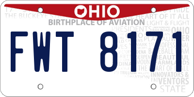 OH license plate FWT8171