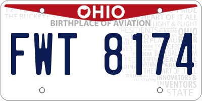 OH license plate FWT8174