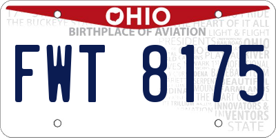 OH license plate FWT8175