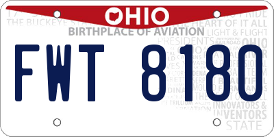 OH license plate FWT8180