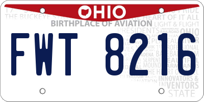 OH license plate FWT8216