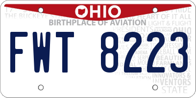OH license plate FWT8223