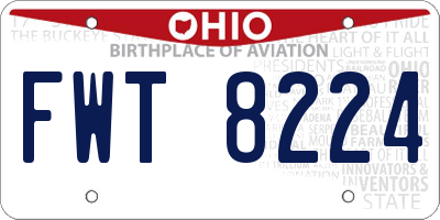 OH license plate FWT8224