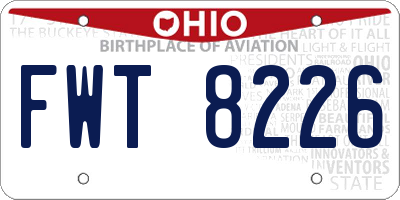 OH license plate FWT8226