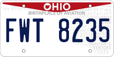 OH license plate FWT8235