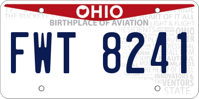 OH license plate FWT8241