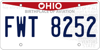 OH license plate FWT8252