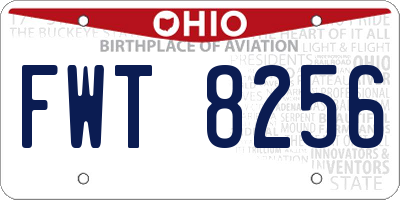 OH license plate FWT8256