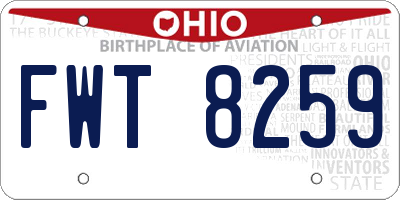 OH license plate FWT8259
