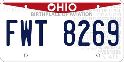 OH license plate FWT8269