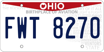 OH license plate FWT8270