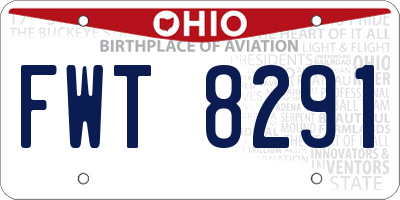OH license plate FWT8291