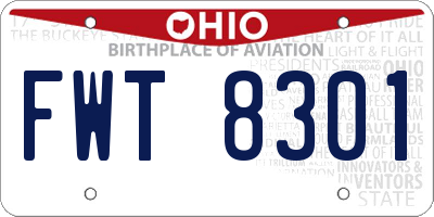 OH license plate FWT8301