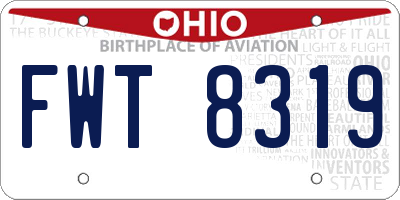 OH license plate FWT8319
