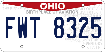 OH license plate FWT8325
