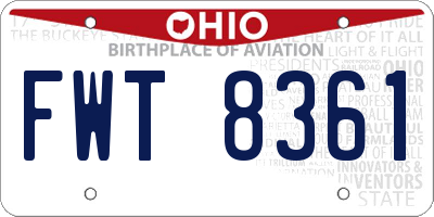 OH license plate FWT8361