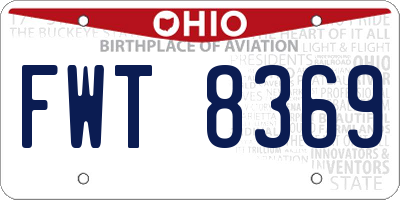 OH license plate FWT8369