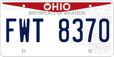 OH license plate FWT8370