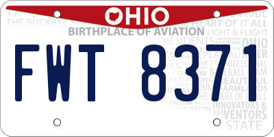 OH license plate FWT8371