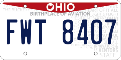 OH license plate FWT8407